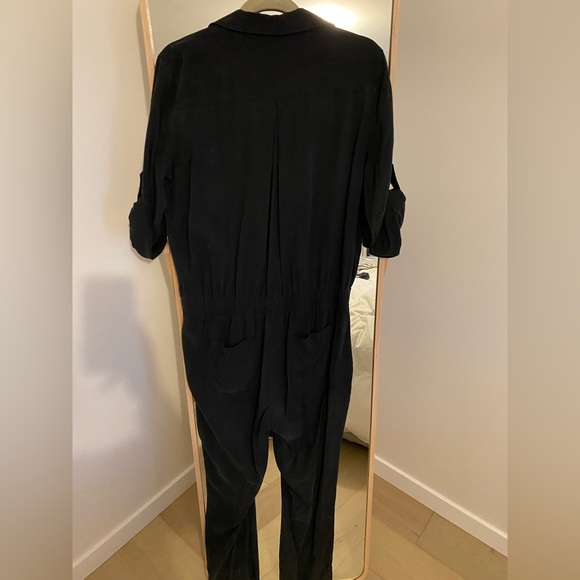 Black washed silk Bella Dahl jumpsuit - size L - Picture 3 of 3